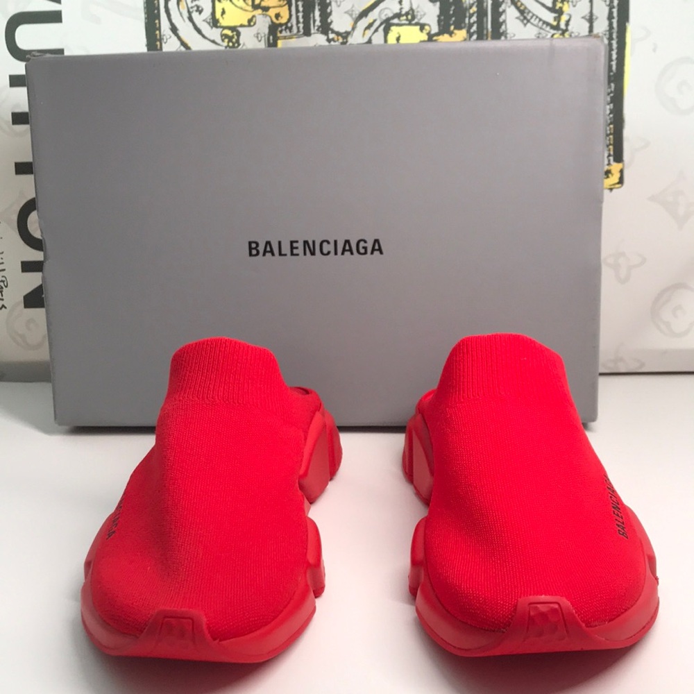 New Authentic bBalenciaga Red Sock Sneakers. size 9 - Picture 3 of 13